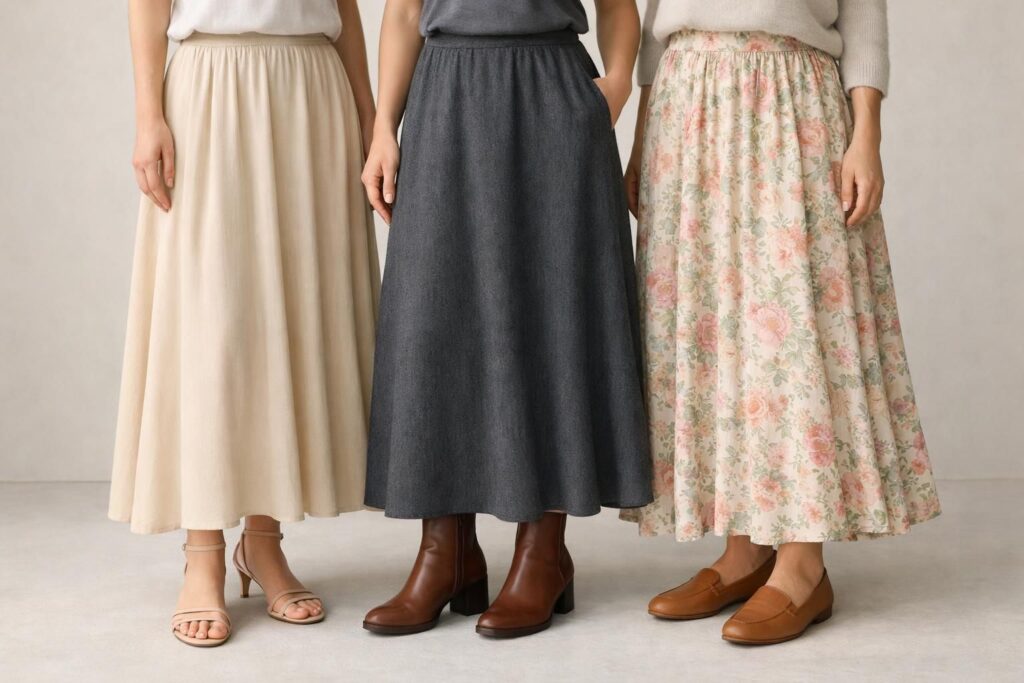 découvrez quelles chaussures choisir avec une jupe longue : sandales légères, bottines tendances ou mocassins élégants, pour un style parfait en toute occasion.