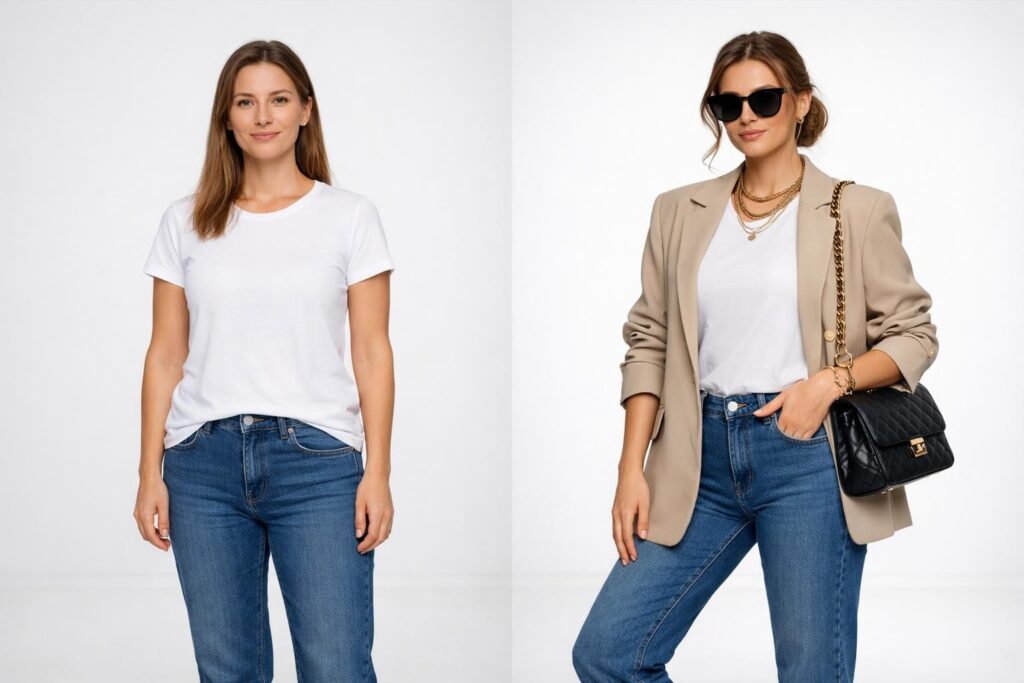 apprenez à métamorphoser une tenue basique en un look tendance grâce à nos astuces mode simples et efficaces.