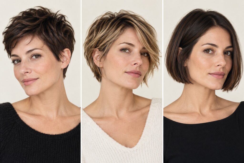 Inspirations de coupe courte femme : pixie, bixie et carré court.